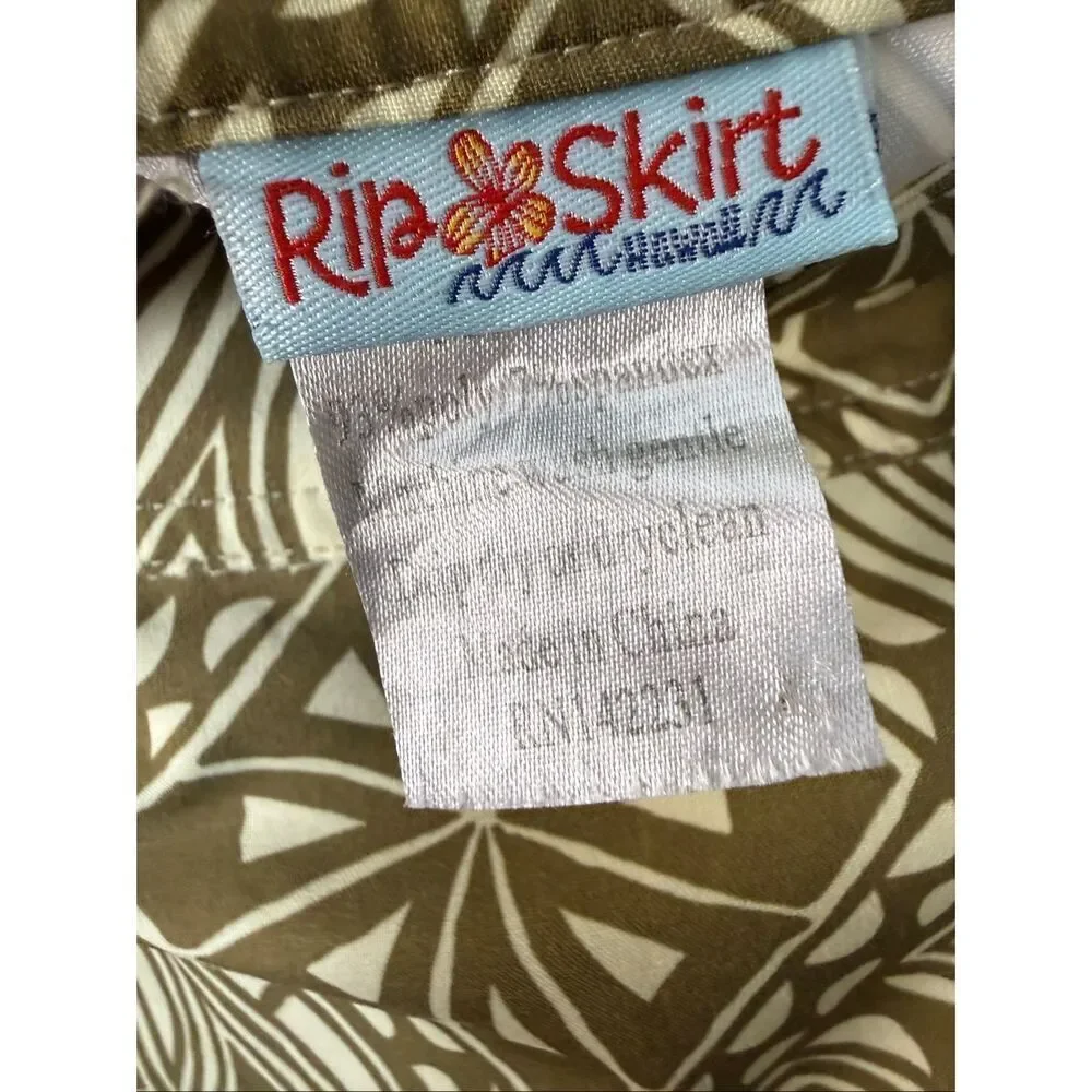 Ripe Skirt Maui Olive Green Geometric Print Skort Size Medium Resort Tropical Ca
